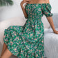 Floral Print Ruffles Dress