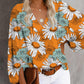 Printed Balloon Sleeve Blouse