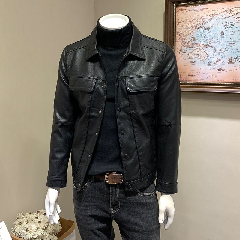 Men's Short Casual Biker's Leather Jacket
