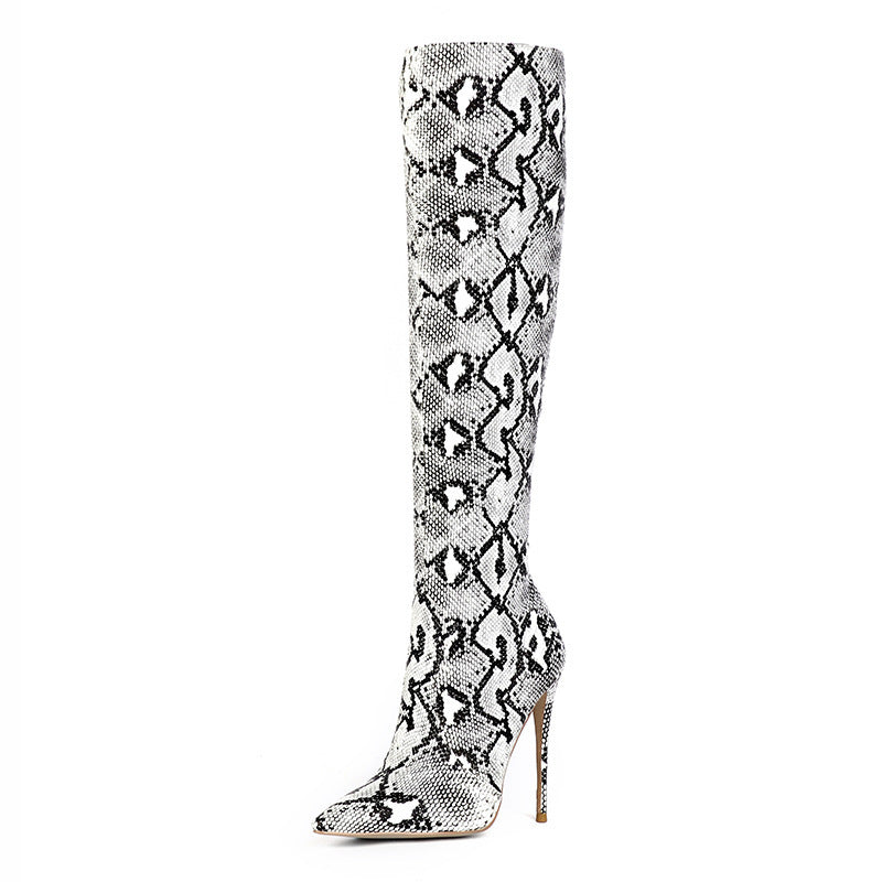 Snake Knee High Boots