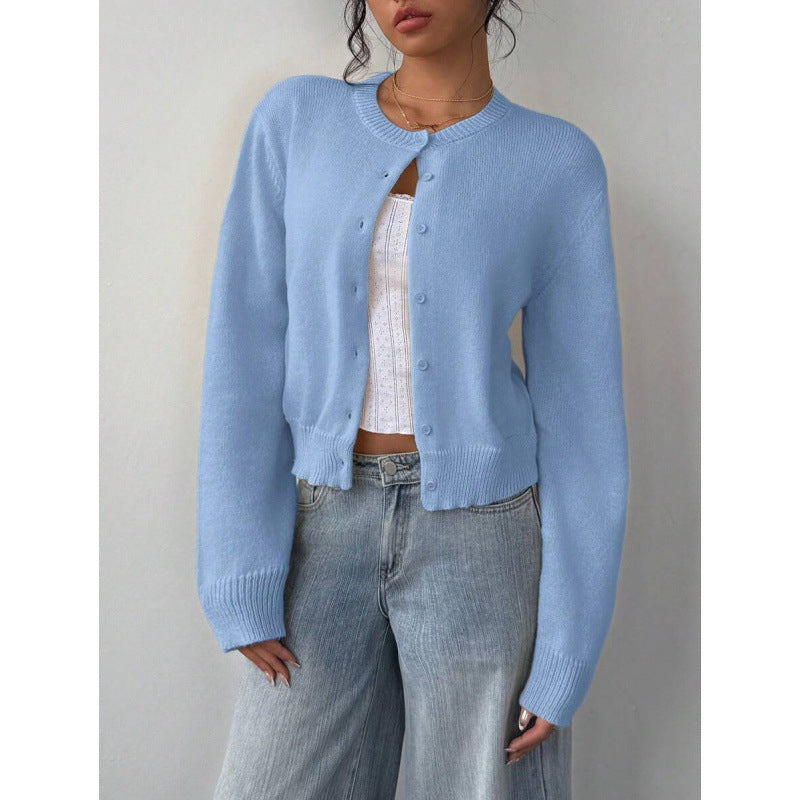 Long Sleeved Knitted Fashion Slim Cardigan For Women