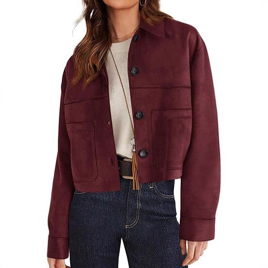 Faux Suede Casual Jacket