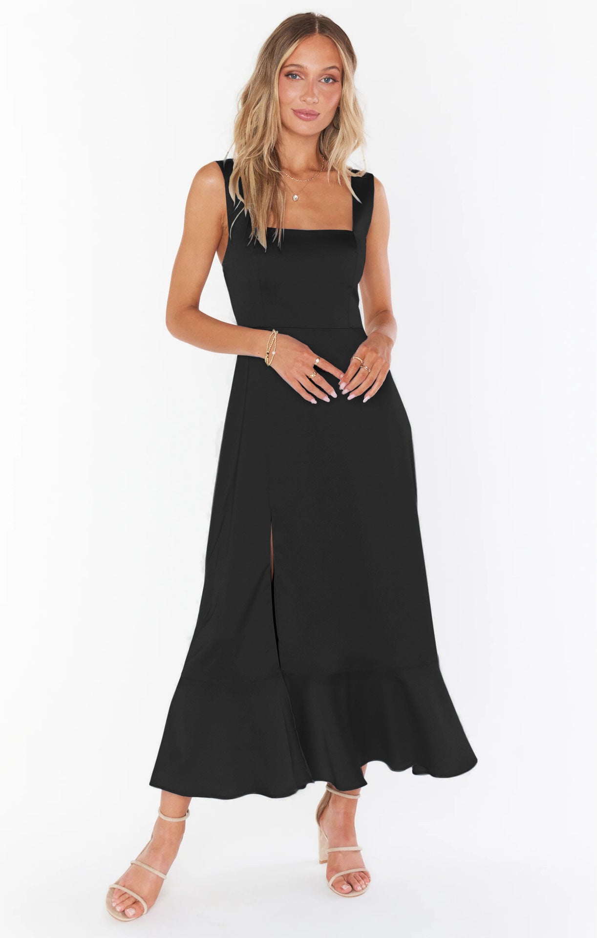 Women's Flared Slit Front Dress