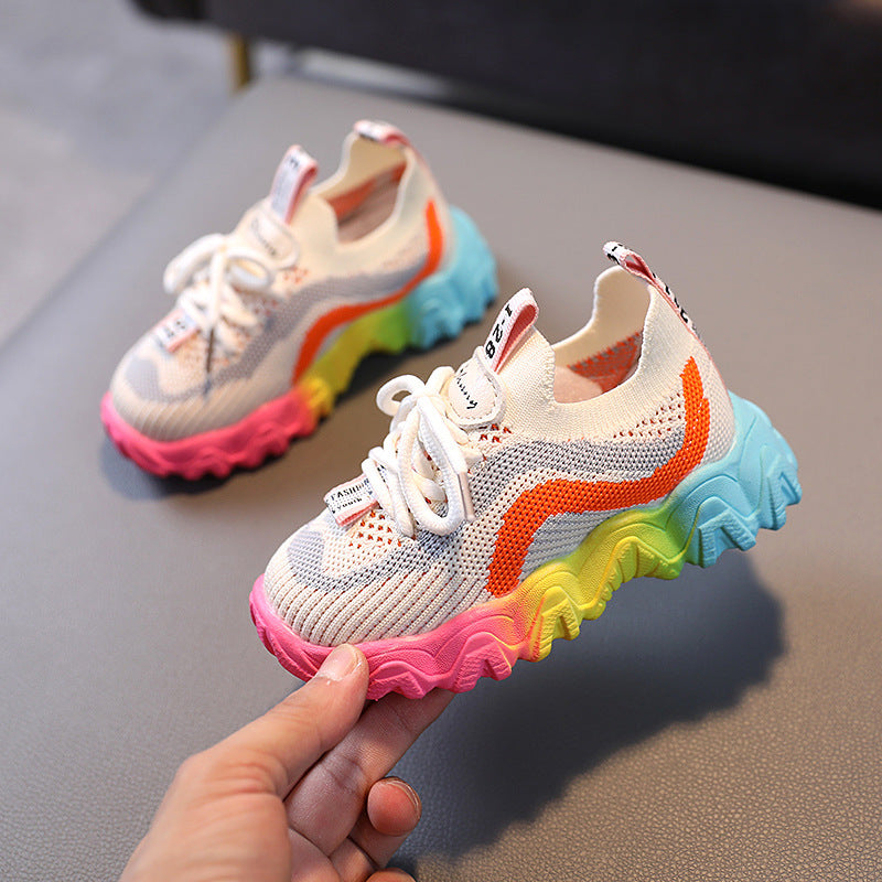 Colorful Breathable Woven Toddler Sneakers