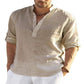 Men's Casual Cotton/Linen Blend Sports Shirt