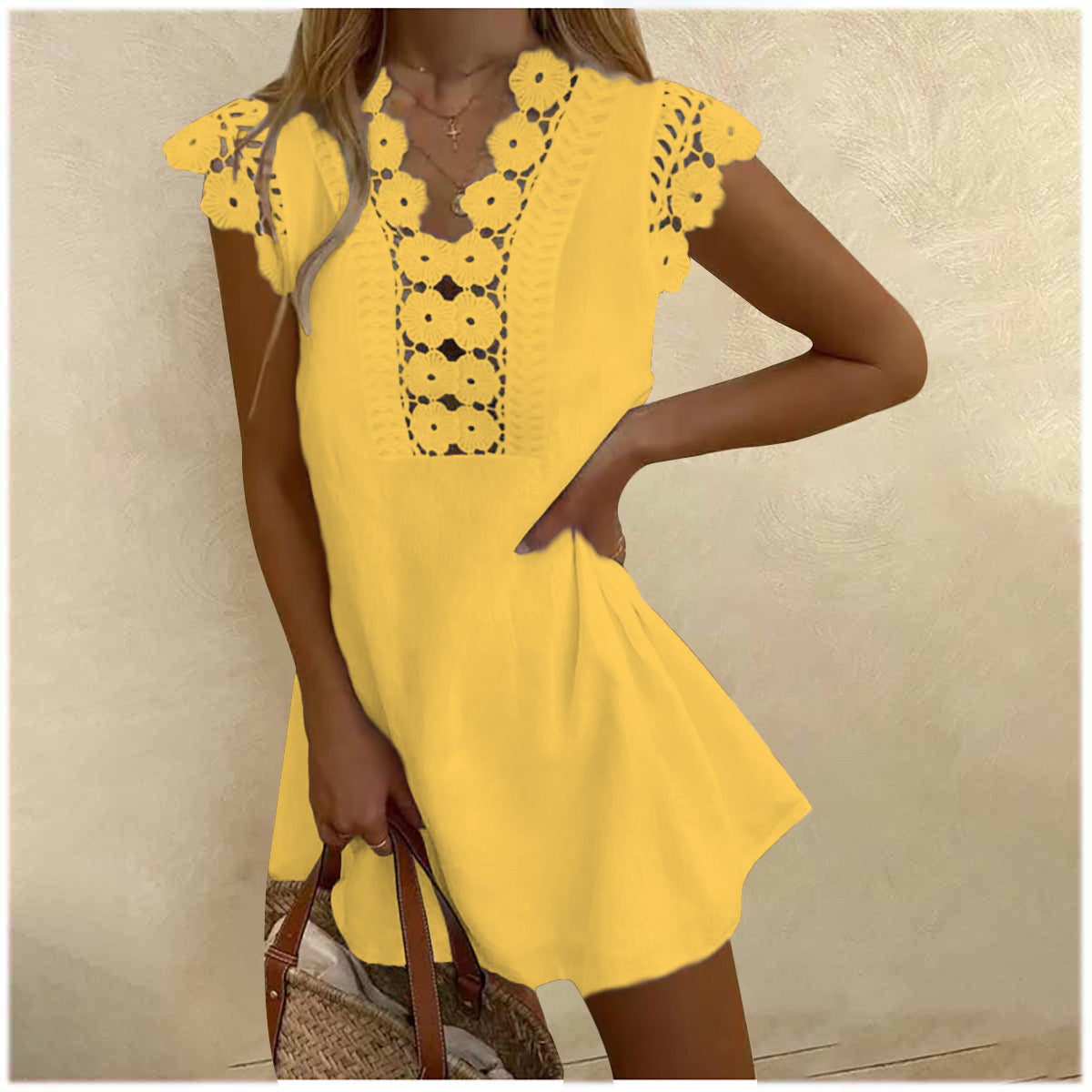 Women's Wrinkle Wash Mini Dress