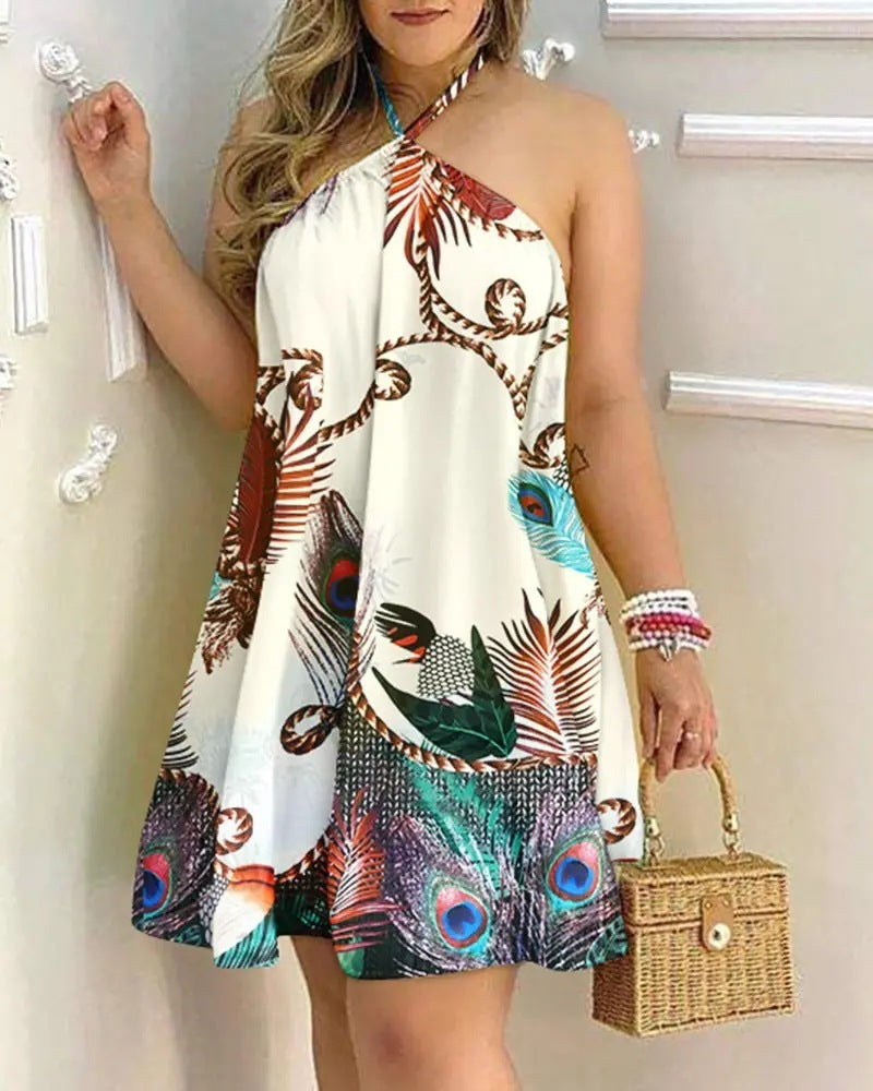 Printed Halter Top Dress