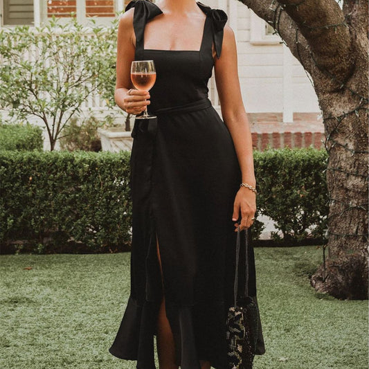 Women's Flared Slit Front Dress