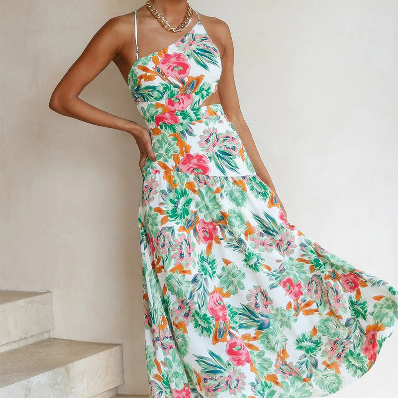 Pleated Irregular Long Dress