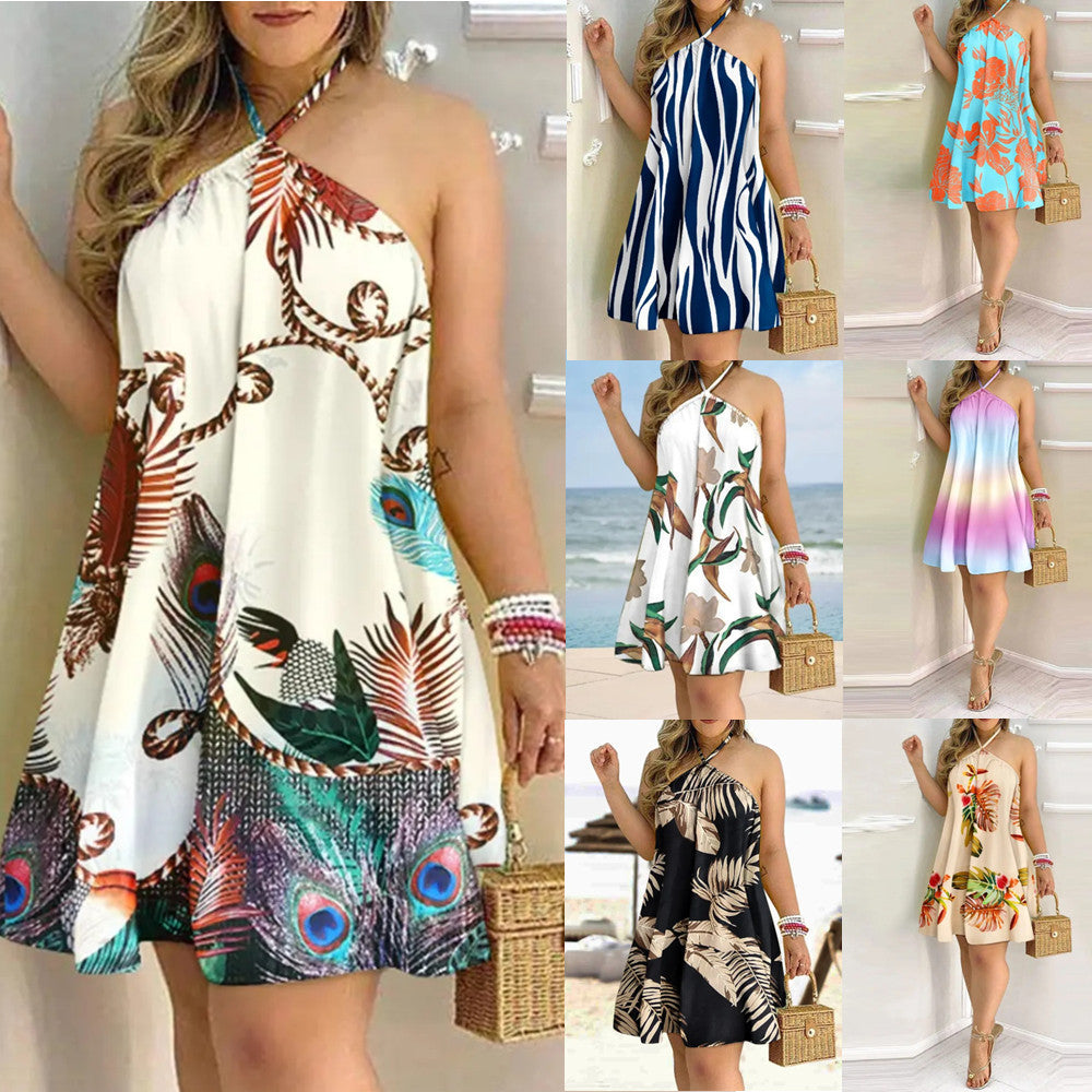 Printed Halter Top Dress