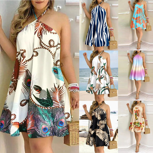 Printed Halter Top Dress