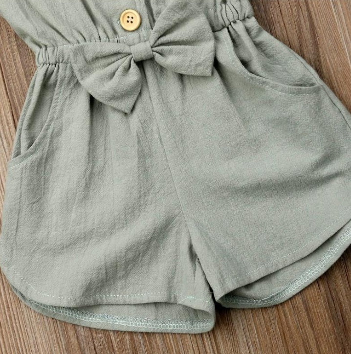 Toddler Girl Ruffled Sleeves Romper