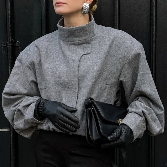 Standing Collar Gray Coat