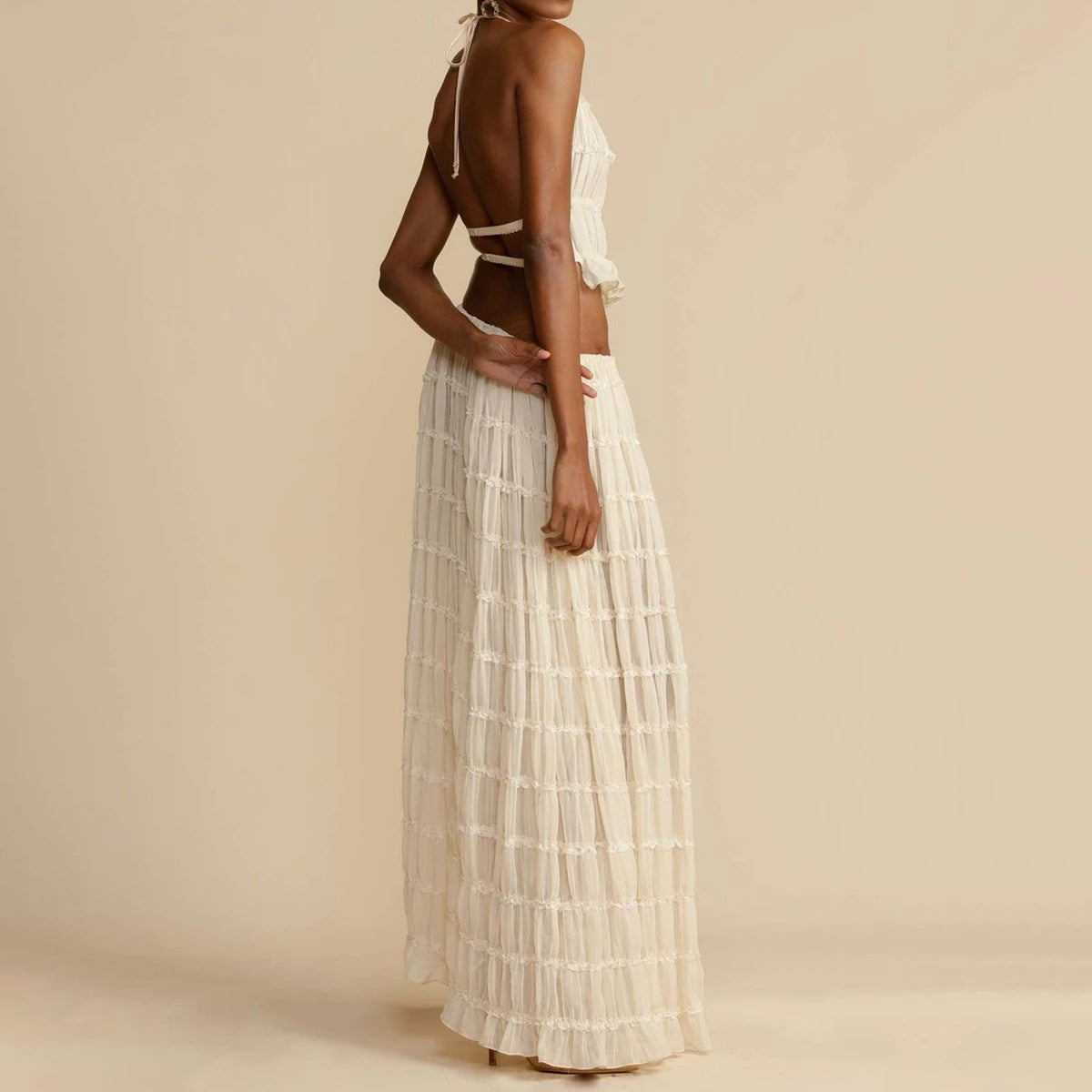 2pcs Bohemian Pleated suit
