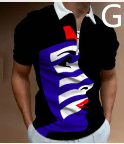 Men's Face Art Printed Short Sleeve T-shirts