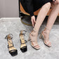 Women's Square Toe High Heel Sandals