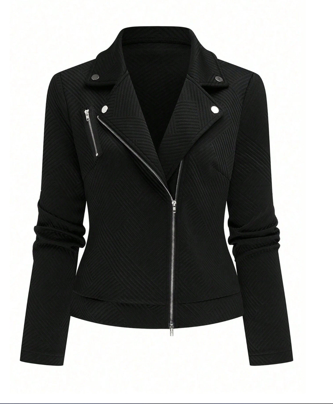 Oblique Zipper Fastener Decoration Slim Casual Jacket