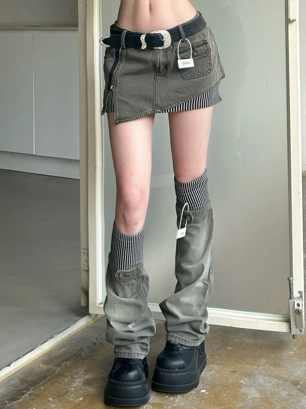 Women's American Retro Denim Skirt