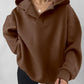 Solid Color Long Sleeve Loose Hoodie For Women
