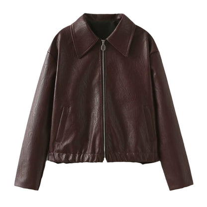 Zippered Leather Jacket