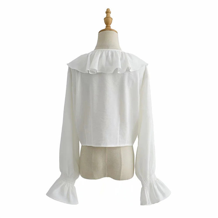 Women's Elegant White Chiffon Top