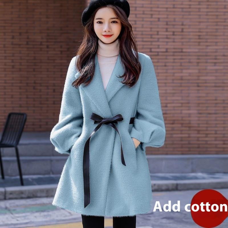 Women's Goat Skin Woolen Coat