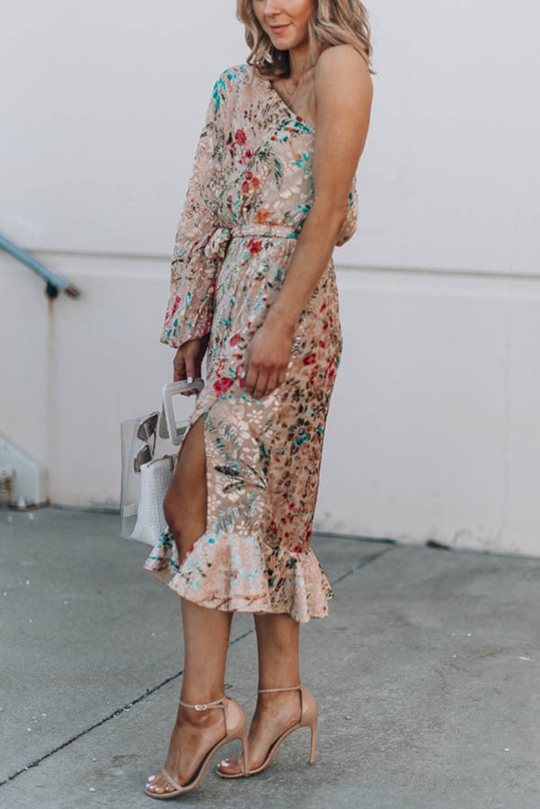 Women's One Shoulder Split Dress