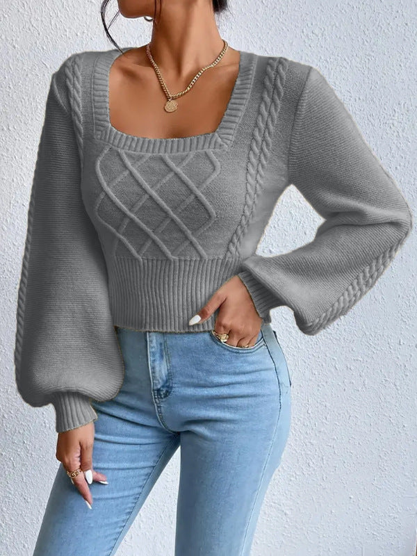 Women's Square Collared Sweater