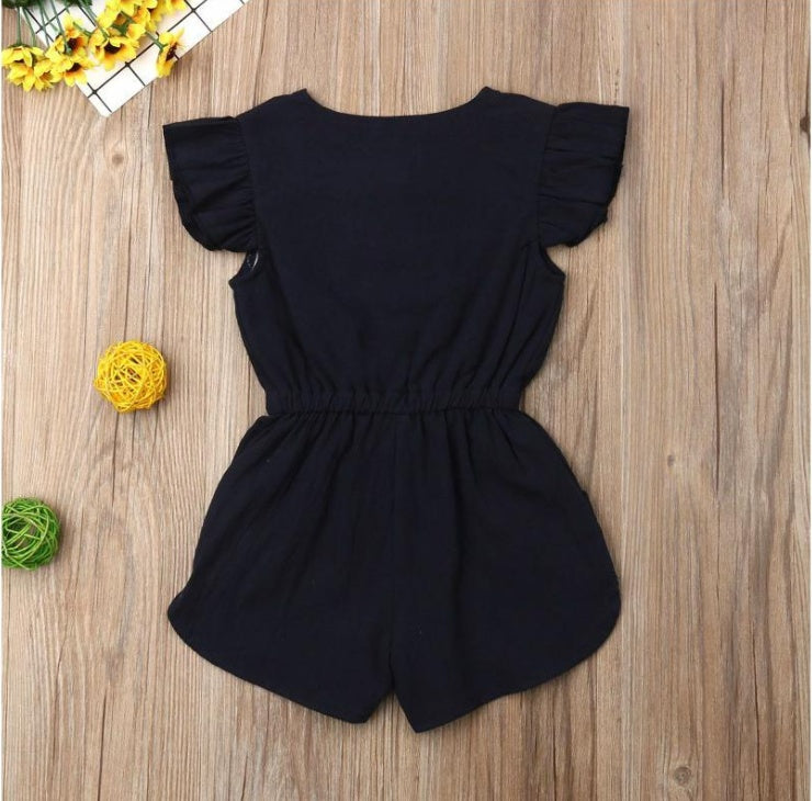 Toddler Girl Ruffled Sleeves Romper