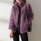 Double Faced Fleece High Neck Cardigan For Women