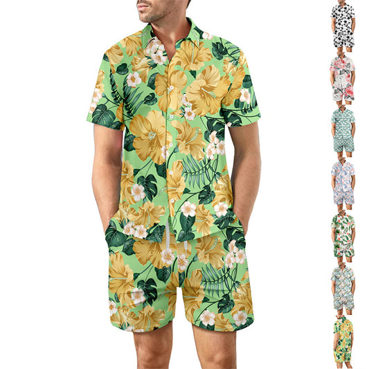 Men's 2Pcs Printed Beach Suit