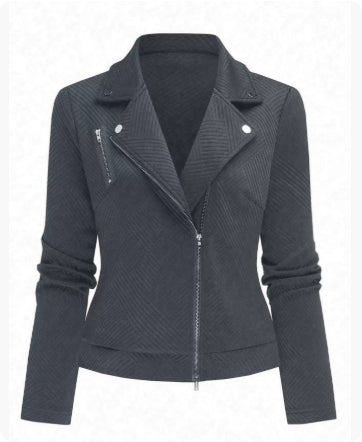 Oblique Zipper Fastener Decoration Slim Casual Jacket