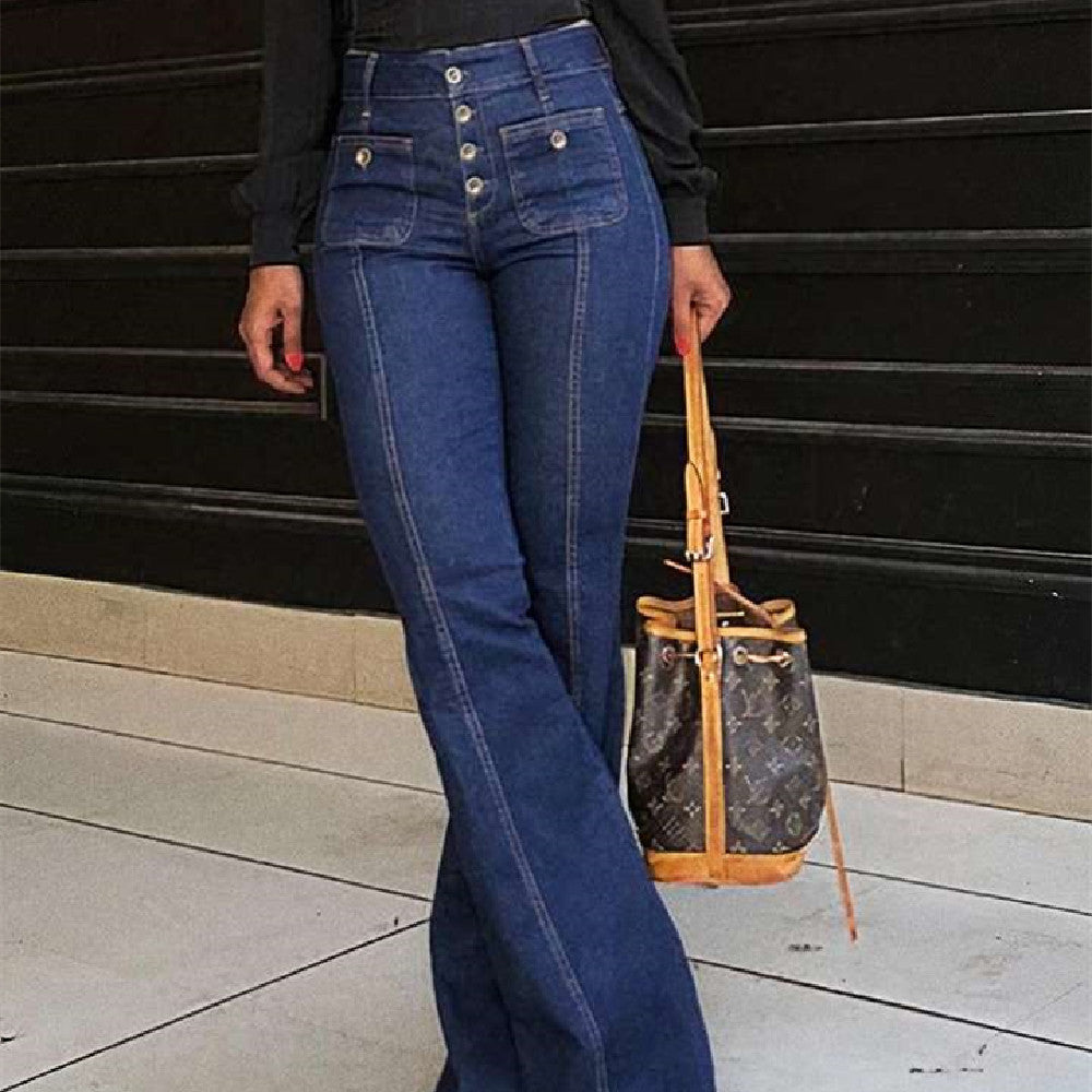 Ladies Bell Bottom Stretch Jeans