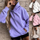 Long Sleeve Solid Color Pullover Hoodie For Women