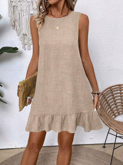 Summer Ruffle Dress Fashion Loose Sleeveless Straight Beach Dresses For Women
