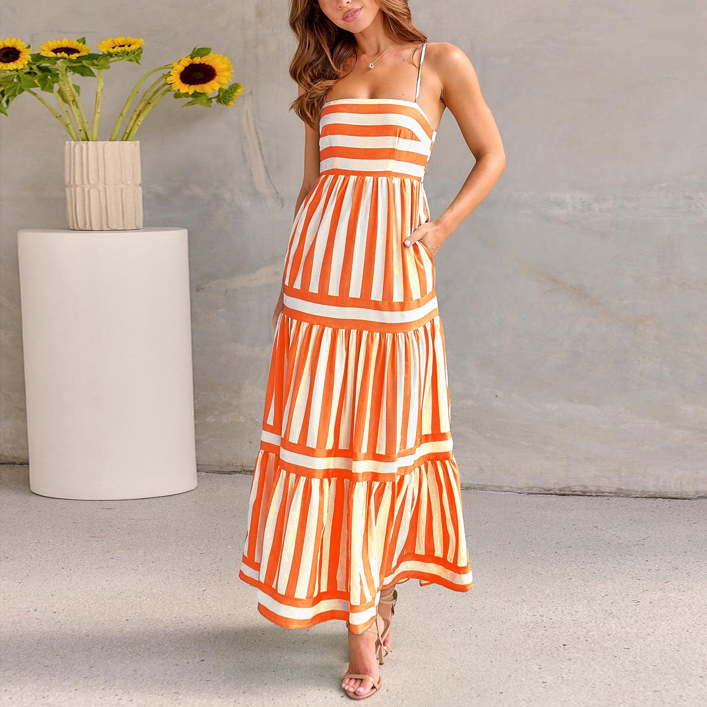 Striped Suspender Maxi