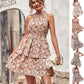 Printed Boho Halter Dress