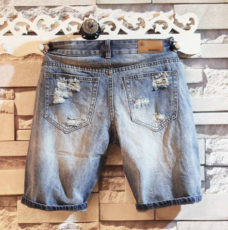 Men's Grunge Denim Shorts