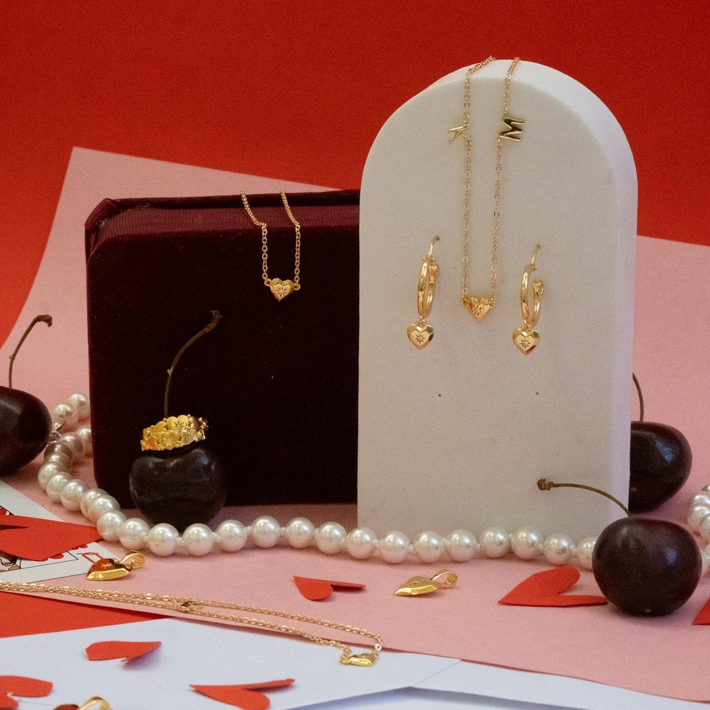Heart Zircon Necklace Bracelet