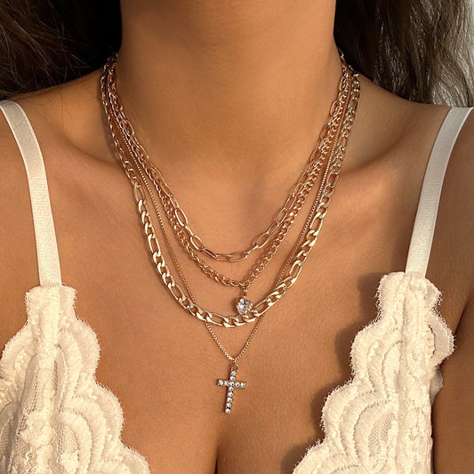 Mix And Match Cross Chain Necklace