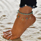 Retro Anklet Turquoise/Gold 2-piece Set