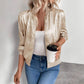 Slim Fit Slimming Casual Zip Jacket Top