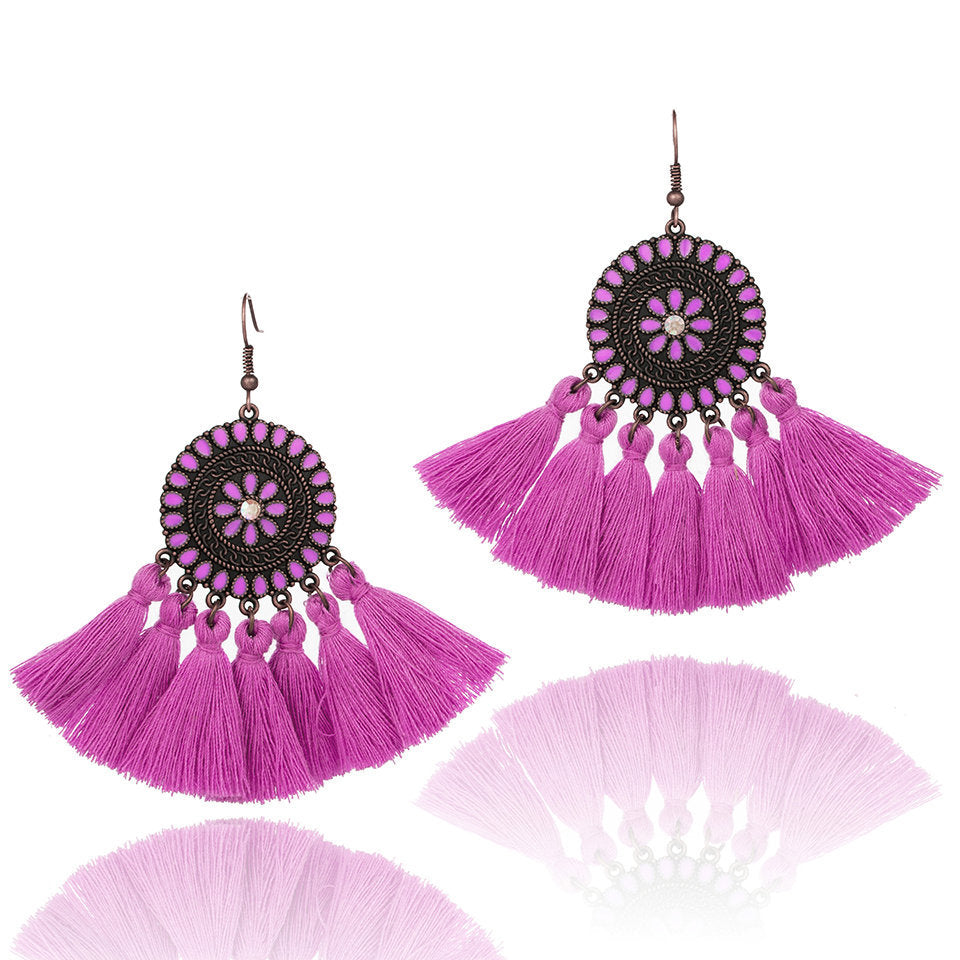 Large  Tassel Sunflower Earrings