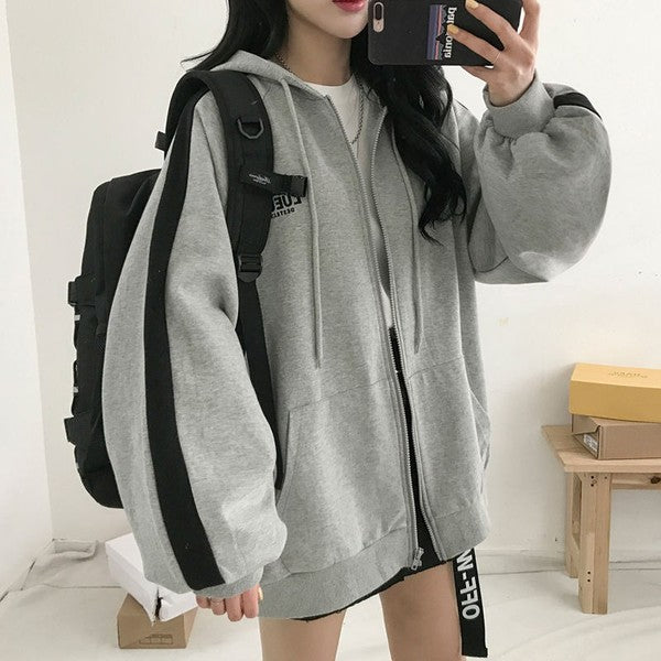Loose Thickened Plus Fleece Hoodie For Women
