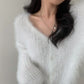 Mink Long-sleeved Knitted Cardigan For Women