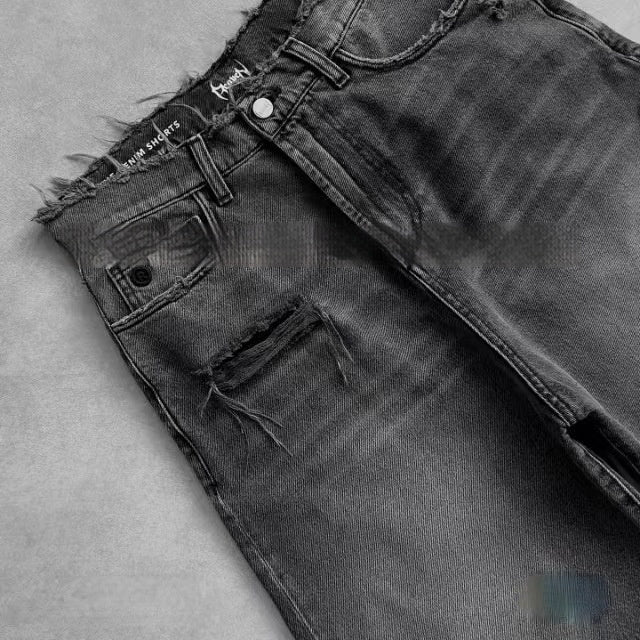 Designer Ripped Denim Shorts