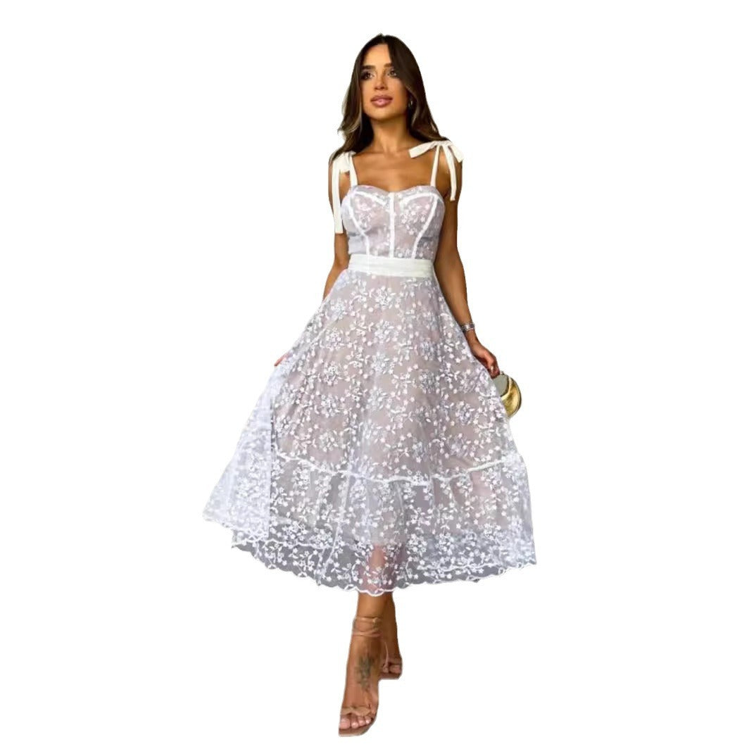 Sexy Suspenders High Waist Dress