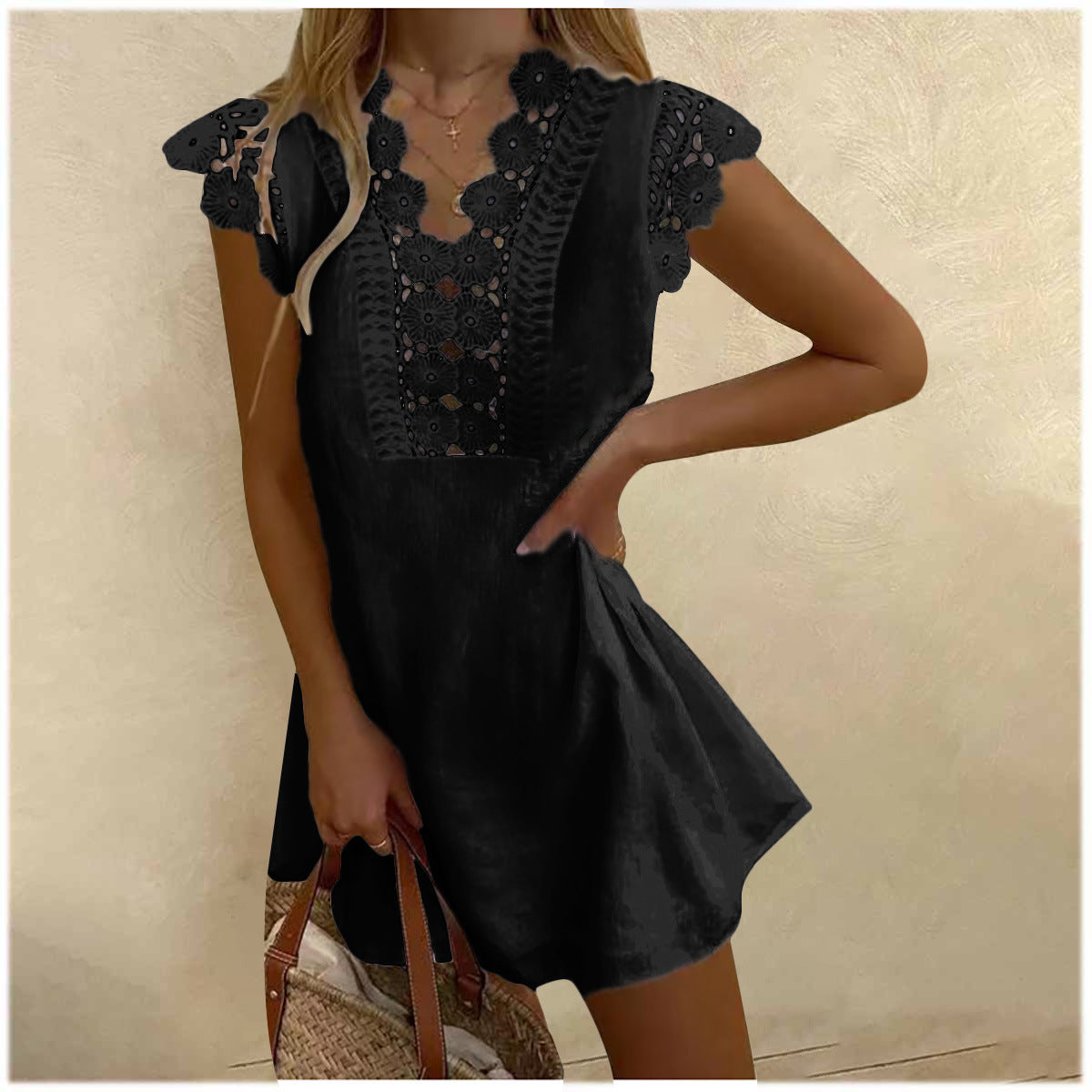 Women's Wrinkle Wash Mini Dress