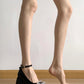 Women's French Square Head Rhinestone Heels