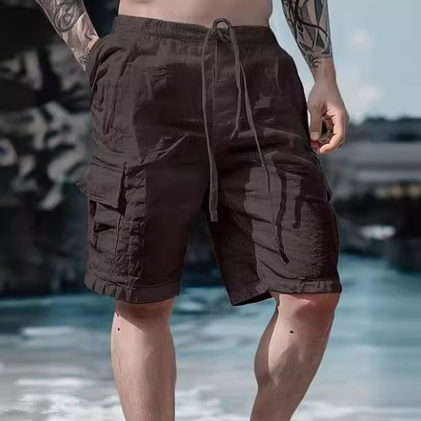 Cotton Linen Drawstring Shorts